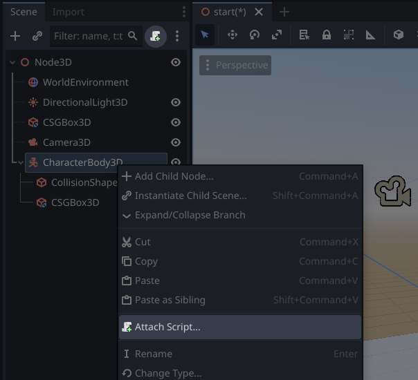 Attaching a script to our player character
